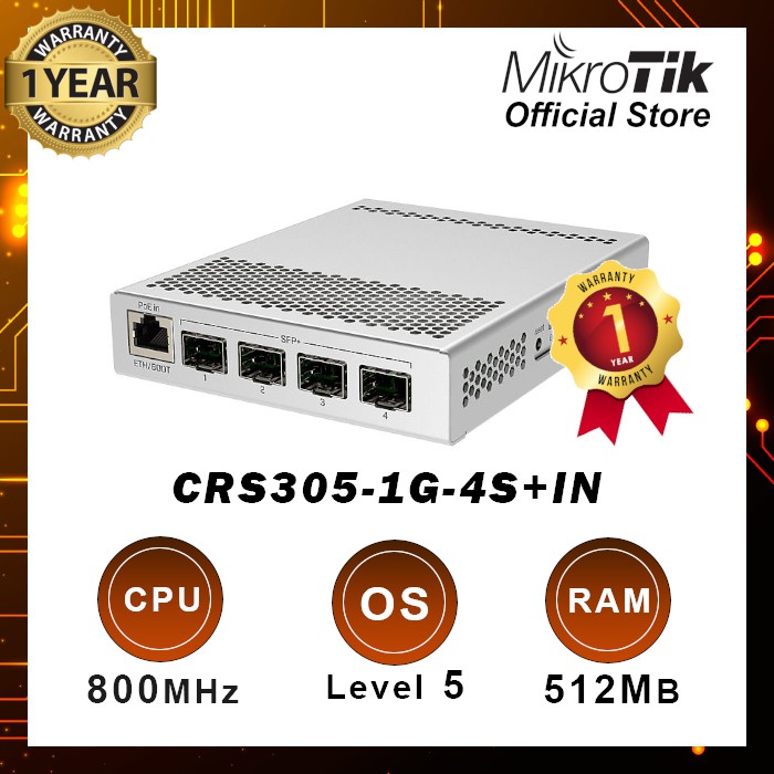 MikroTik Cloud Router Switch CRS305-1G-4S+IN 1 unit