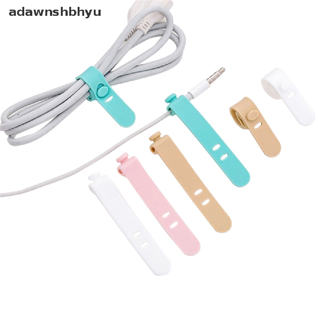 Adawnshbhyu Silicone Kabel Data Organizer Headphone Cord Finishing Buckle Bungkus Tie Strap