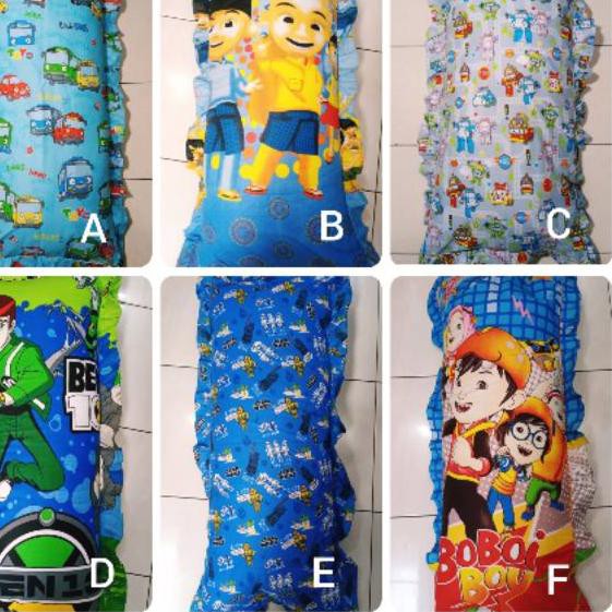 Menarik - Sarung Bantal Cinta uk 45x90 cm Motif Ben10, Upin Ipin, Boboboi Tayo Robo policar