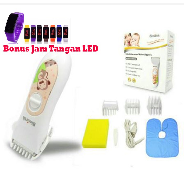FREE ONGKIR Alat Cukur Rambut Elektrik Bayi Anak Anti Air Waterproof Rechargeable dengan USB