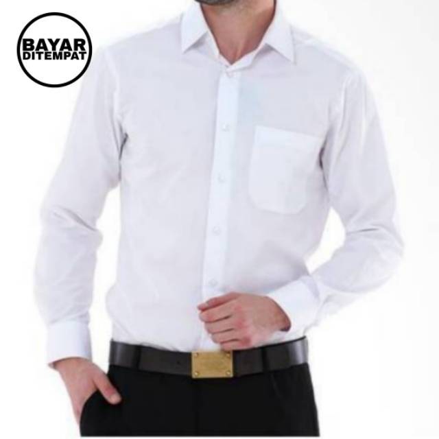 BAJU FORMAL PUTIH POLOS LENGAN PANJANG / KEMEJA FORMAL PRIA / BAJU KANTOR