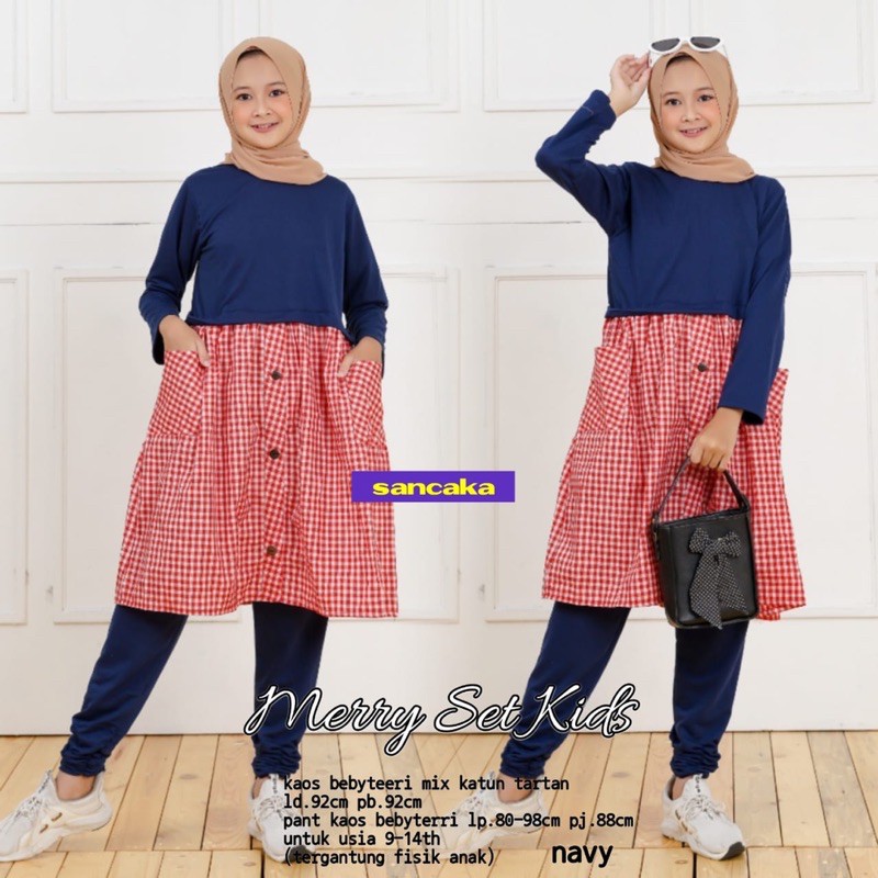 Sancaka Merry Set Kids | setelan tunik anak