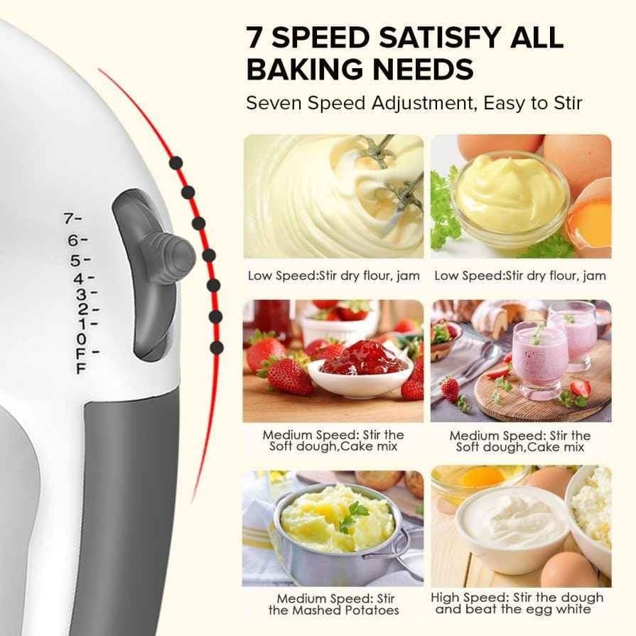 Hand Mixer Dough Cake Multifungsi Hand Mixer Scarlett 7 Speeds Level