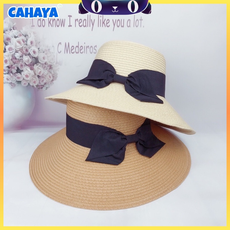 CAHAYA Topi Pantai Wanita Bunga Pelindung UV - Summerhat Pantai Import T75