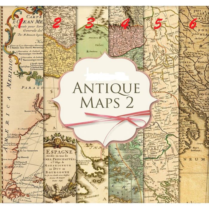 Kertas Scrapbook - Antique Maps2 1-6_FFH20 Design