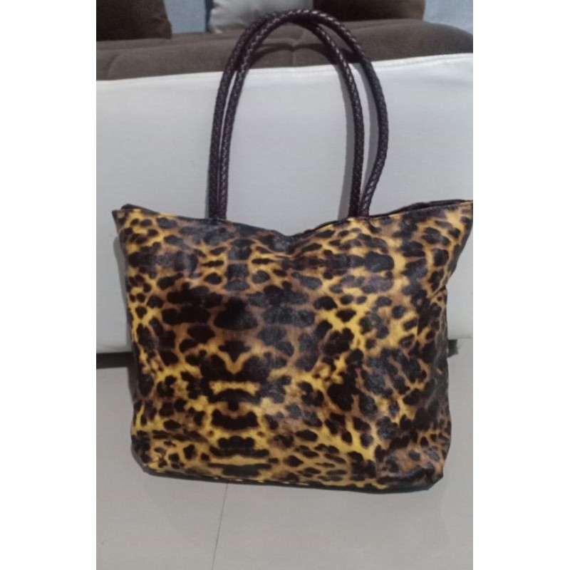 Tas Preloved atau Second Tote bag Leopard brand Morgan Miller Original