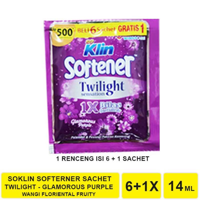 SOKLIN SOFTENER 1 KALI BILAS SACHET / SOFTENER TWILIGHT / SOFTENER TWILIGHT UNGU
