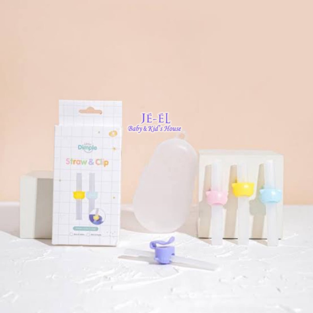 Little Dimple Straw and clip/Sedotan Minuman Anak