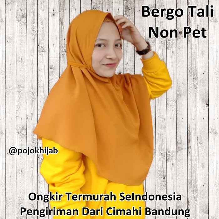 Jilbab Bergo Maryam Tali Non Pet Khimar Instan