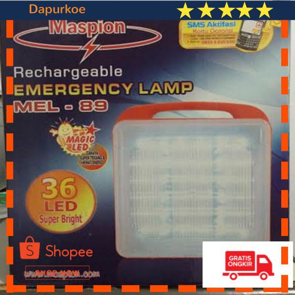 Grosir Lampu Darurat / Emergency Lamp / Lampu Emergency Maspion MEL-89 Keren