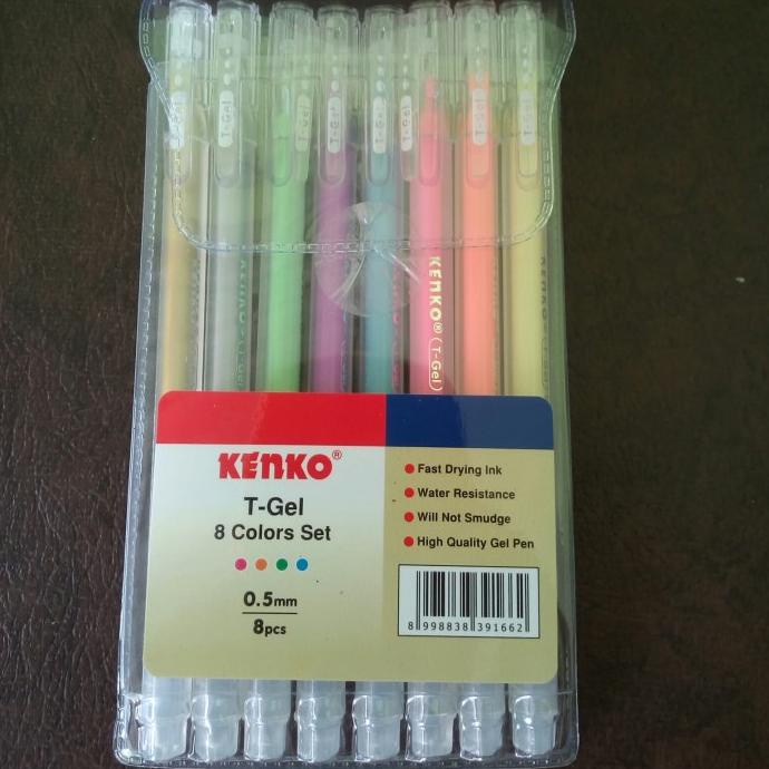 

~^~^~^] pulpen gel set isi 8 warna merk kenko