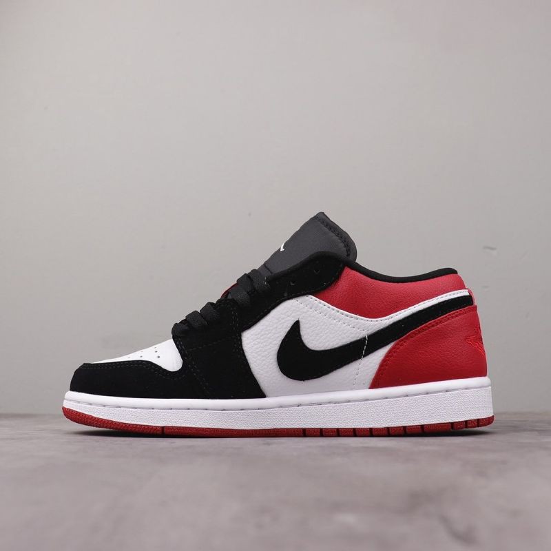 sepatu nike air jordan 1 low black toe original leather