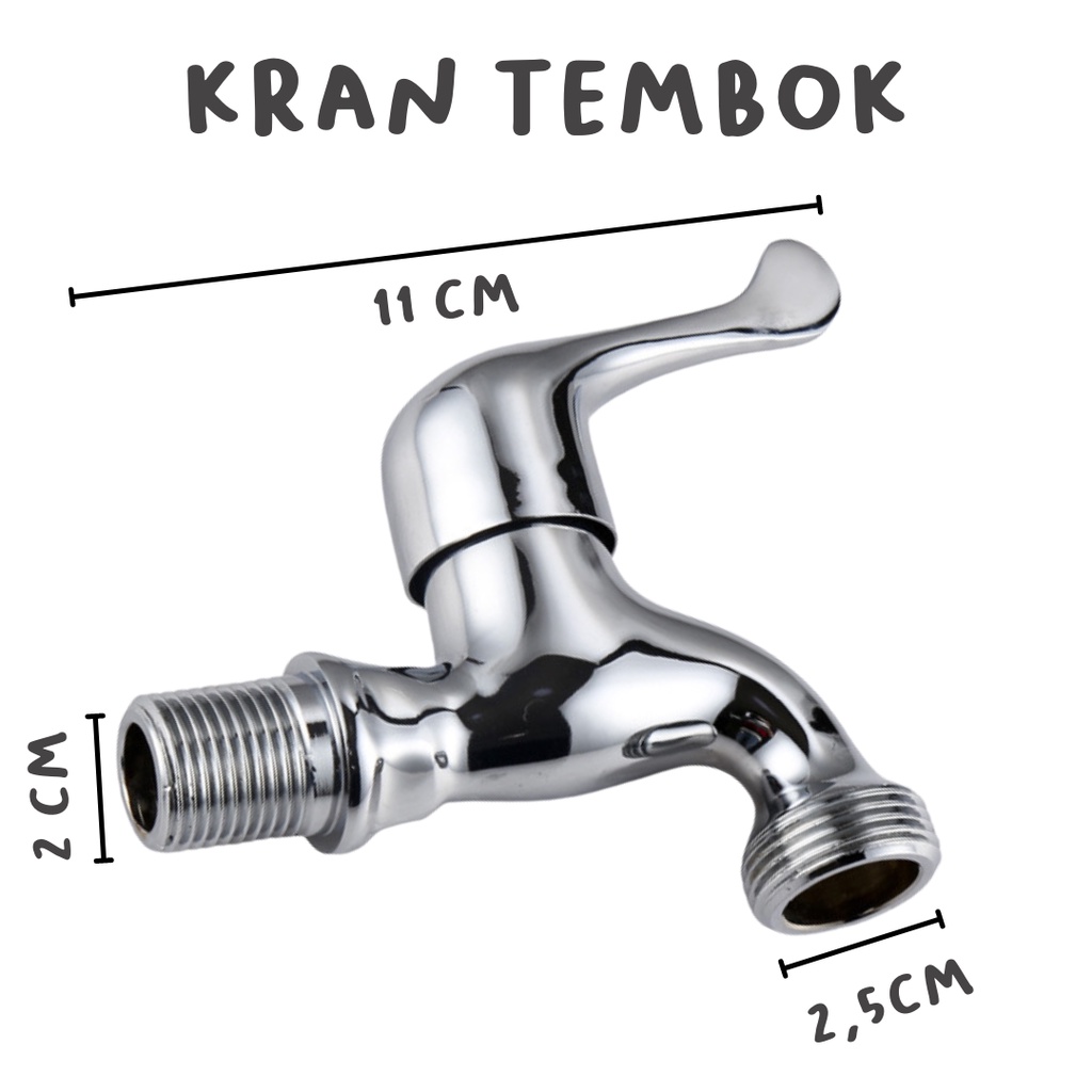 Keran Air / Kran Air Mesin Cuci / Kran Tembok ANTI KARAT SUS 304