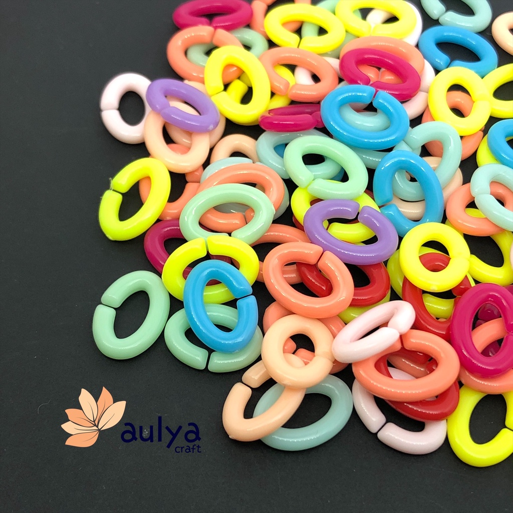 25 BIJI RANTAI AKRILIK KECIL SAMBUNG SAMPING WARNA BAHAN DIY KALUNG MASKER AYU TING TING