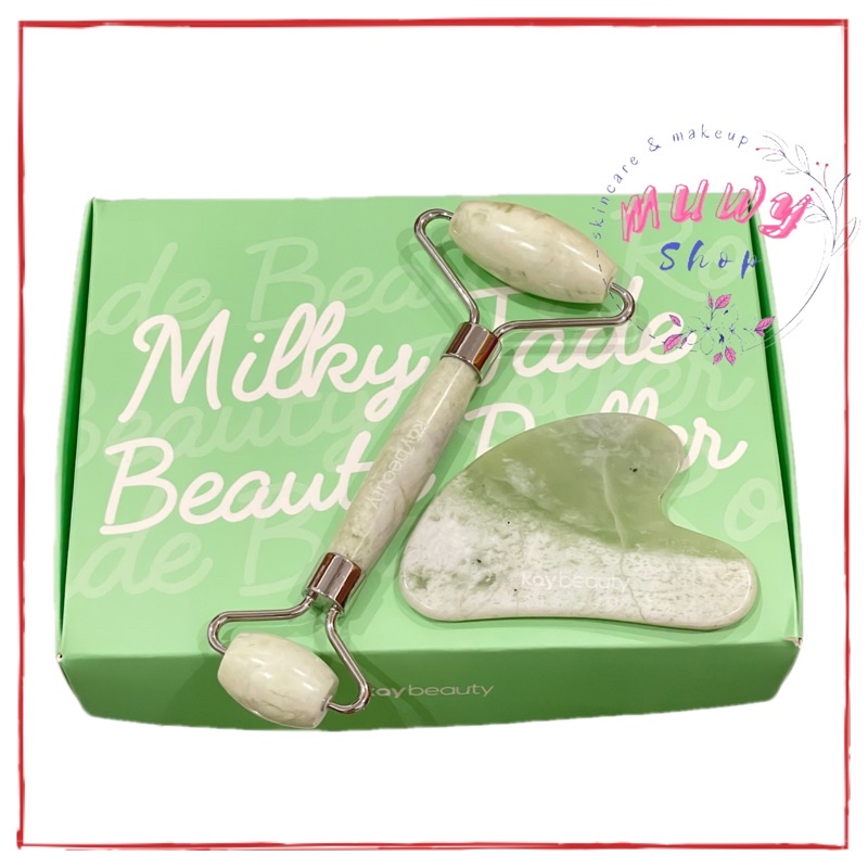 Kay Beauty Double Sided Premium Milky Jade Beauty Roller