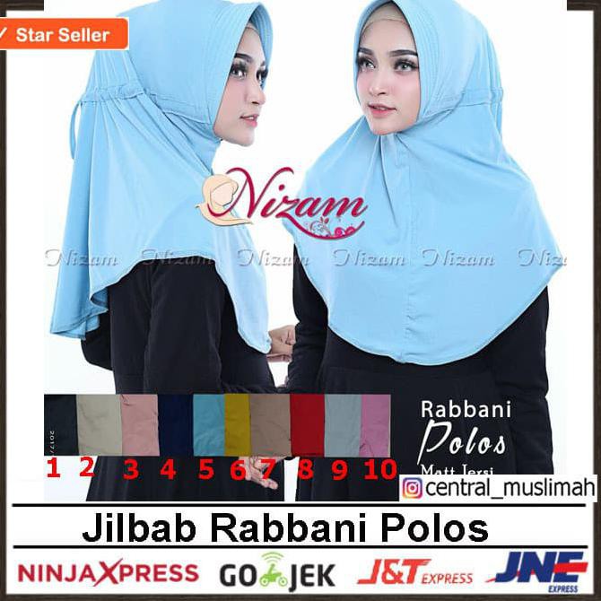 Dijual Jilbab Instan Rabbani Original Nizam - Hijab Bergo Pet Antem Syari - Navy Tbk