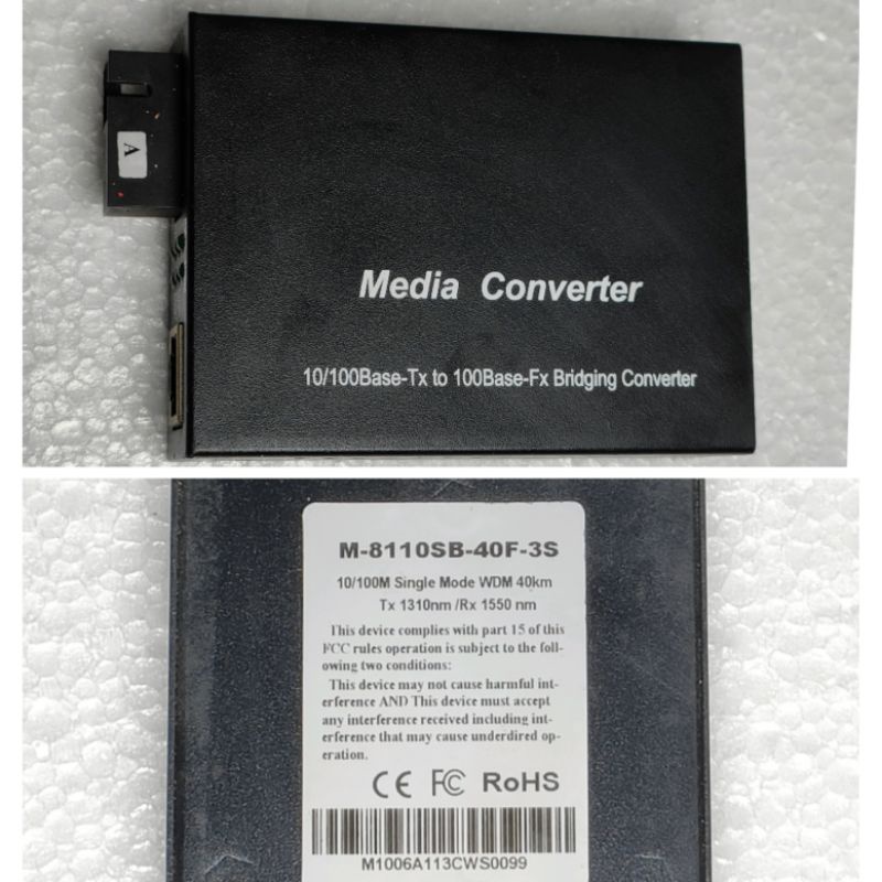Media Converter 10/100Base-Fx Bridging Converter
