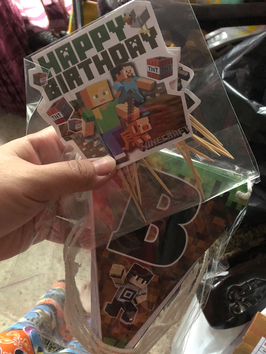 Cake Topper Minecraft 1 Set Isi 11 Pc