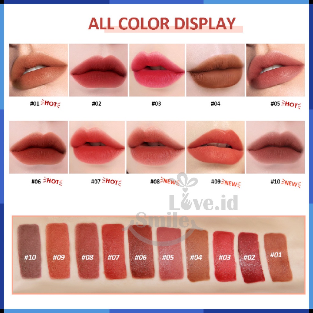 SANIYE Lipstick Soft Matte Lip Tint Waterproof Long Lasting Natural Moisturizer MakeUp Liquid Gloss S03