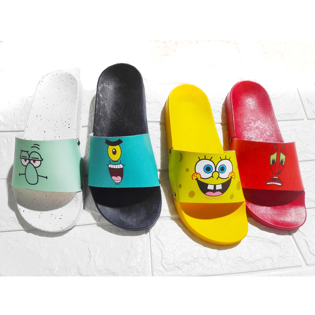 [Com-Fy] Sandal Selop Korea Wanita Dengan Motif Karakter Sponbob