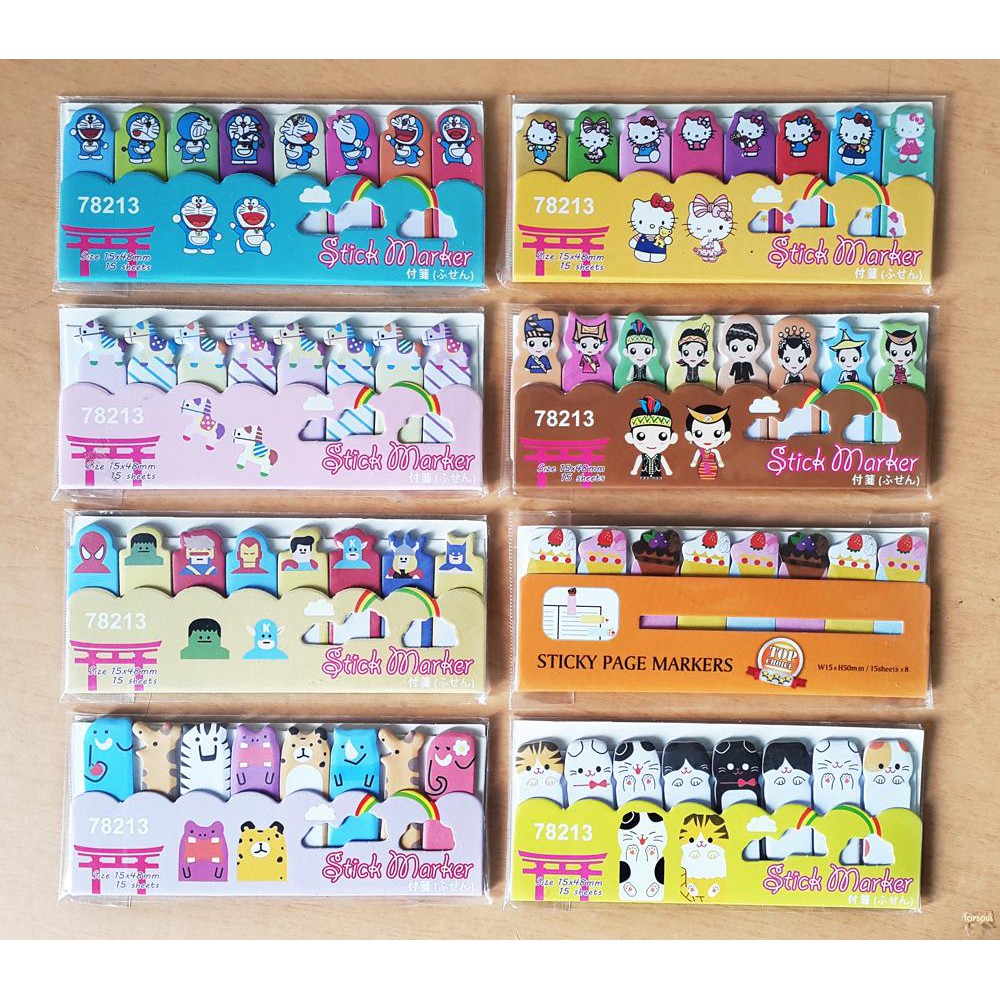 Stik Pembatas Buku Set Karakter Lucu