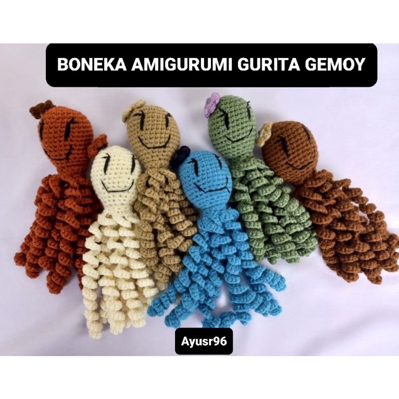 Amigurumi Boneka Rajut Gurita Cumi Cumi Ubur Ubur Squidward