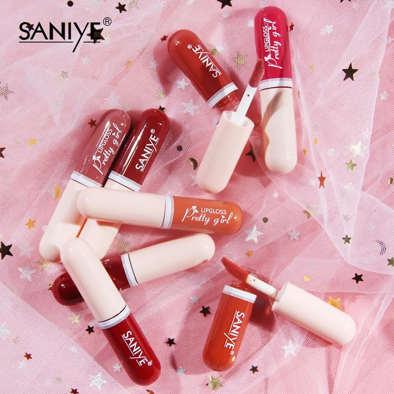 SANIYE 15 Warna lipstick Tahan air Cair Mini Kapsul Lip Tint Matte Waterproof