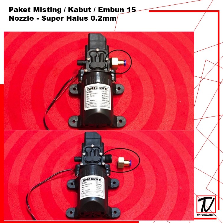 Paket Misting / Kabut / Embun 15 Nozzle - Super Halus 0.2mm