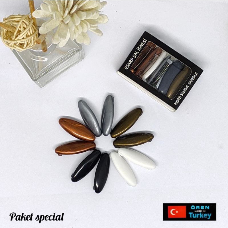 Bros pin kapsul BROS JILBAB Oval / BROS DAGU  Oren Turkey-Paket Special 10 pcs