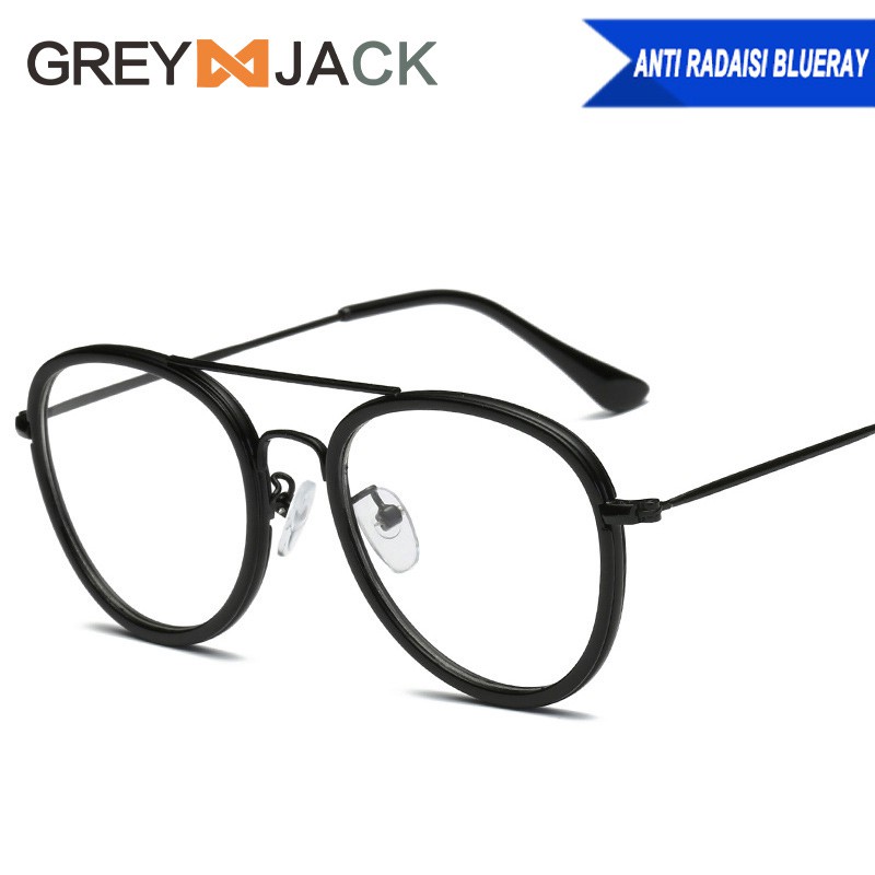

Grey Jack Frame Kacamata Lensa anti radiasi Blue Ray dewasa fashion metal / 98029