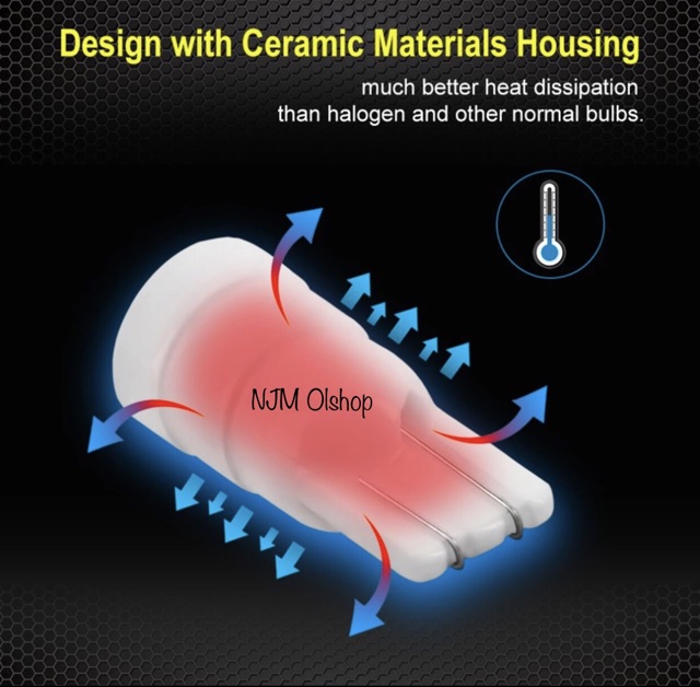 Lampu LED T10 High Quality Ceramic V3 Chips Super Terang