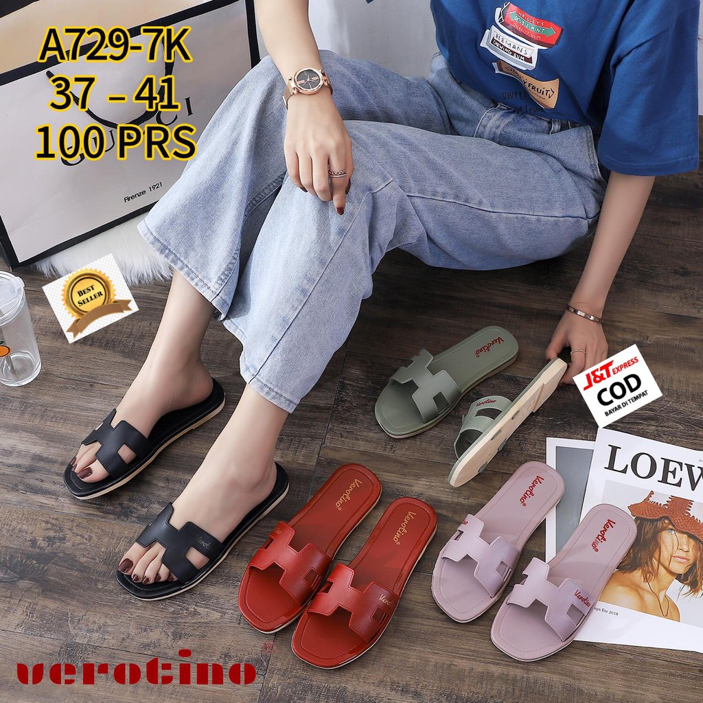 SANDAL JELLY WANITA SANDAL KARET PEREMPUAN TERBARU VEROTINO-1