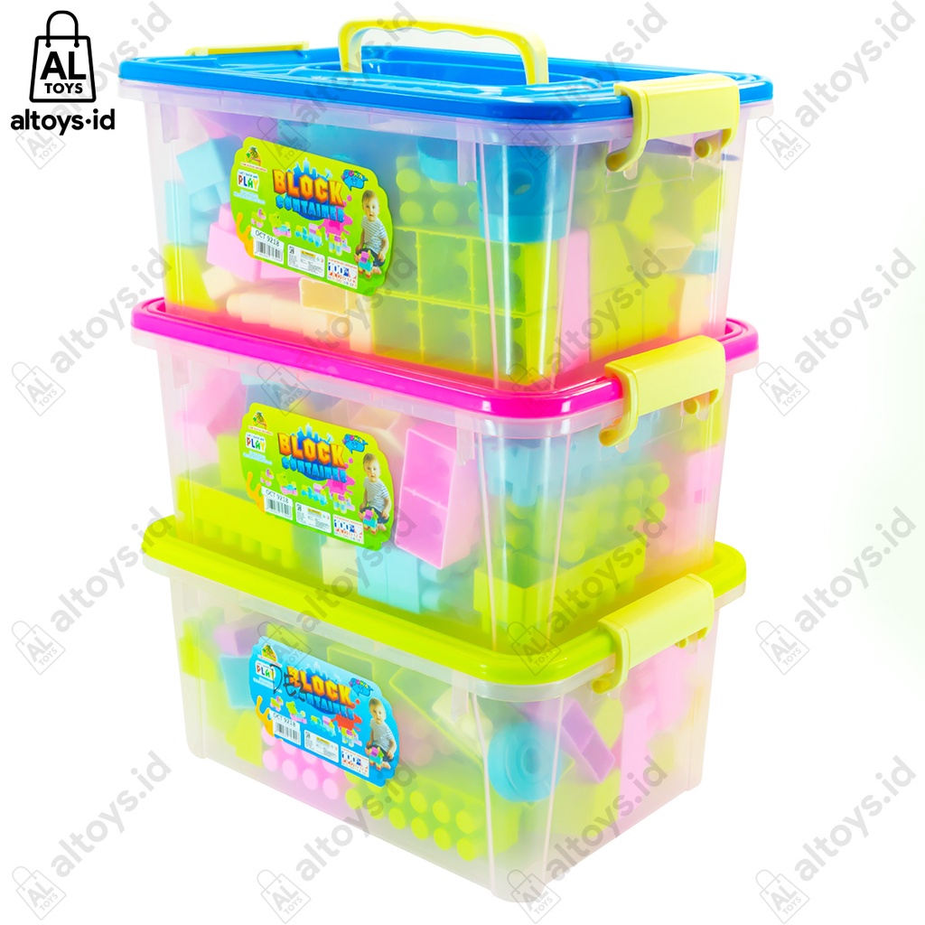 Mainan Balok Bongkar Roda Pasang Creative Block Container Besar Multi Color Isi 175pcs OCT9218