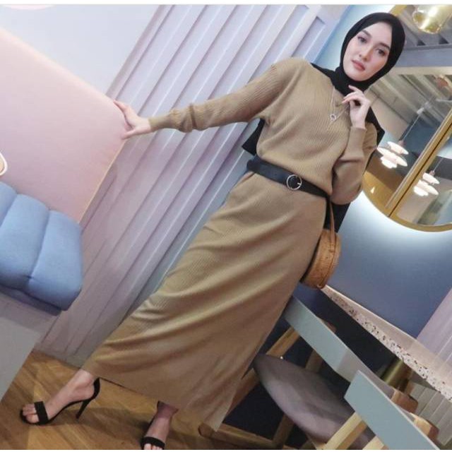 KALILA - Baju Rajut Long Dress / MEDARI Dress / MEDARI Long Dress / boxy dress / boxy long dress