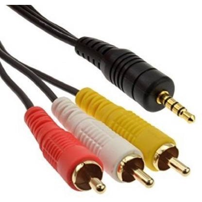 Cable Audio video-s 3.5mm to rca 3 male gold plated standard 1.5 meter - kabel audio 3.5 to av rca3 1.5m