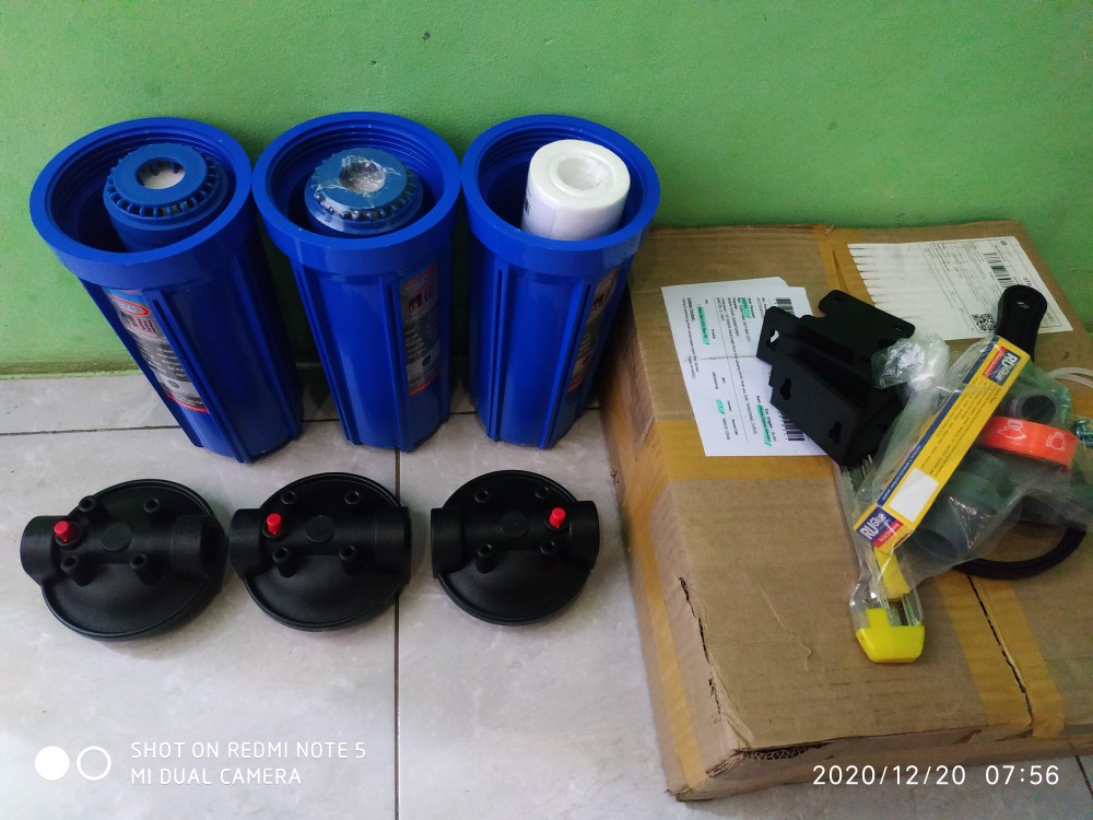 Paket Gm 3 Filter Air Zat Besi Siap Pakai (blue 10 Drat 3/4 Spg)