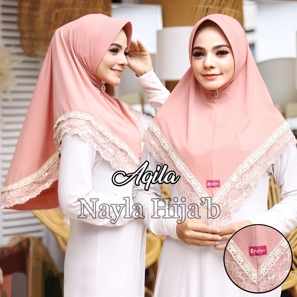 KERUDUNG INSTAN MODEL BERGO AQILA RENDA HIJAB INSTAN JERSEY PREMIUM NAYLA HIJAB