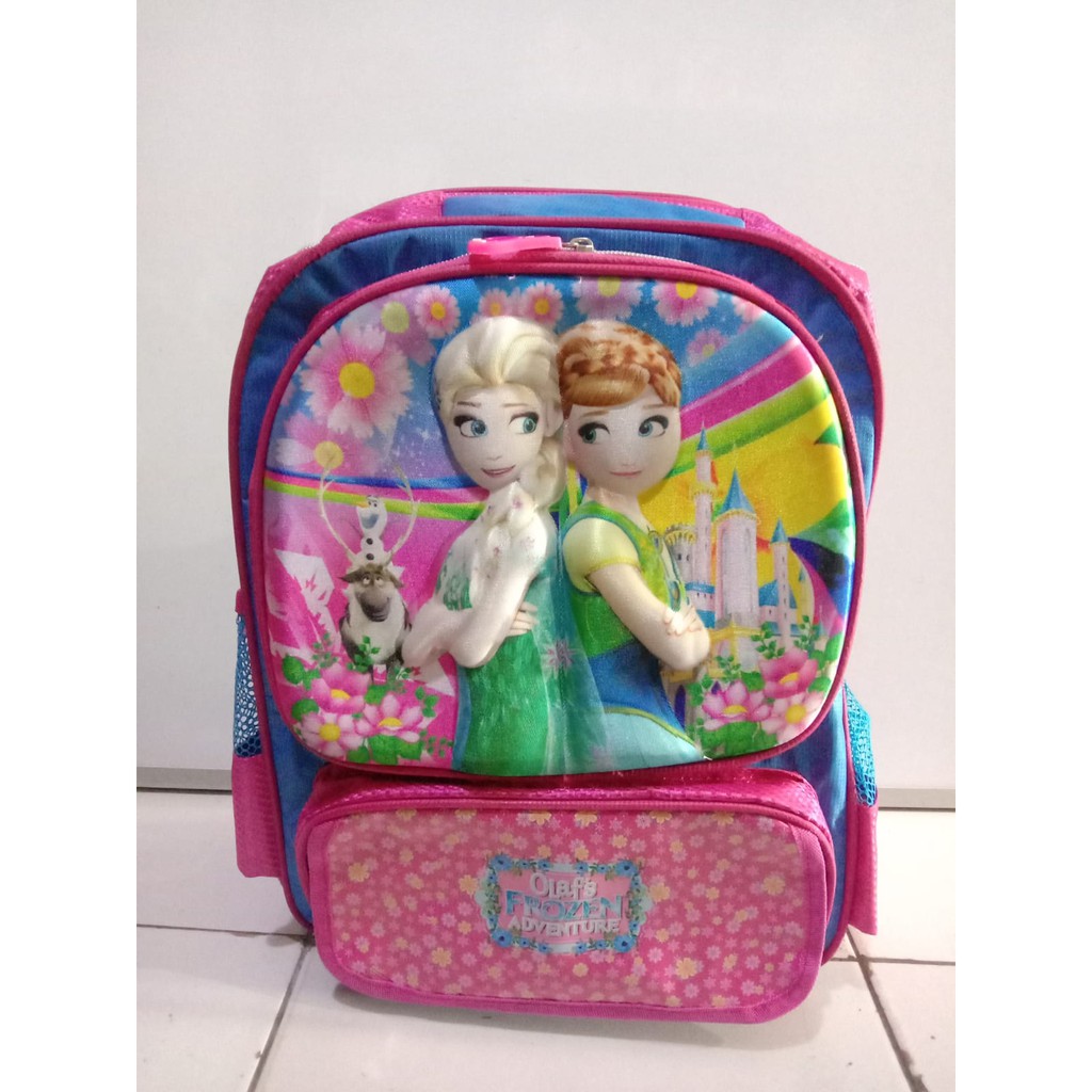 Tas Ransel Sekolah Perempuan Frozen Backpack Jumbo Anak Bag Gendong Karakter Cewek