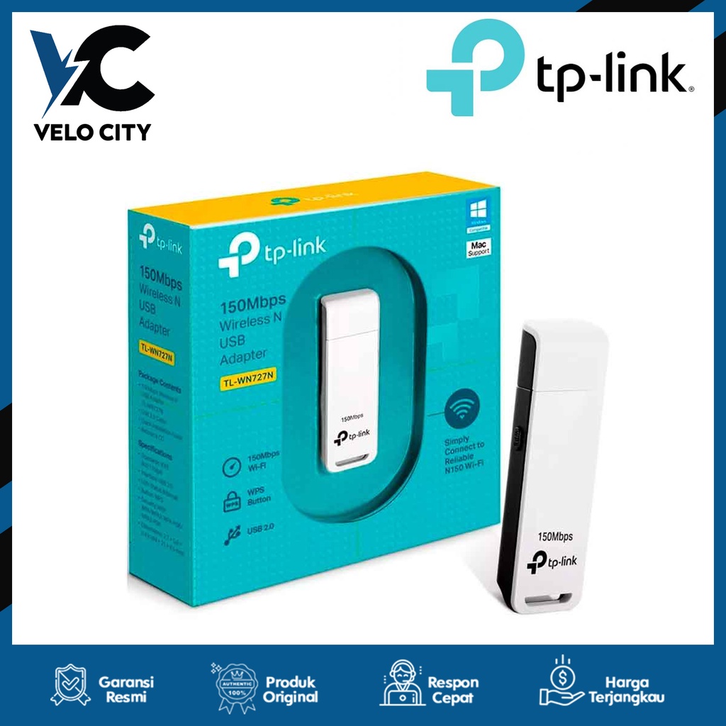 TP-Link TL-WN727N 150Mbps Wireless N USB Adapter Original Garansi Resmi