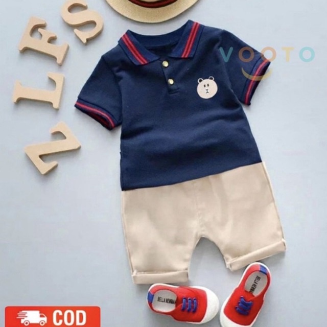 SETELAN ANAK TERBARU/SETELAN POLO BEAR UNTUK 1-5 TAHUN