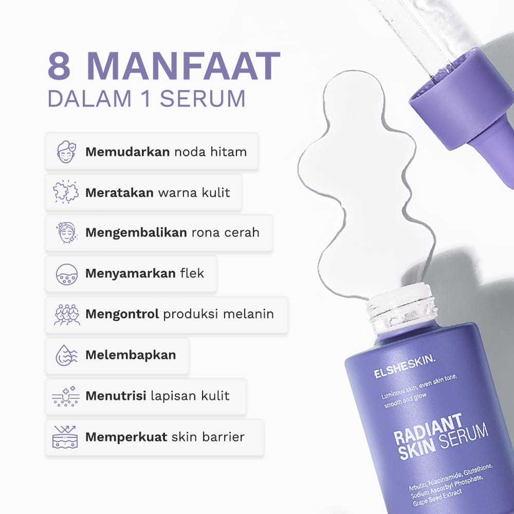 ElsheSkin Radiant Skin Serum - 15/30ml Niacinamide (Cerah, Glowing, Kenyal) - Serum Glowing-2