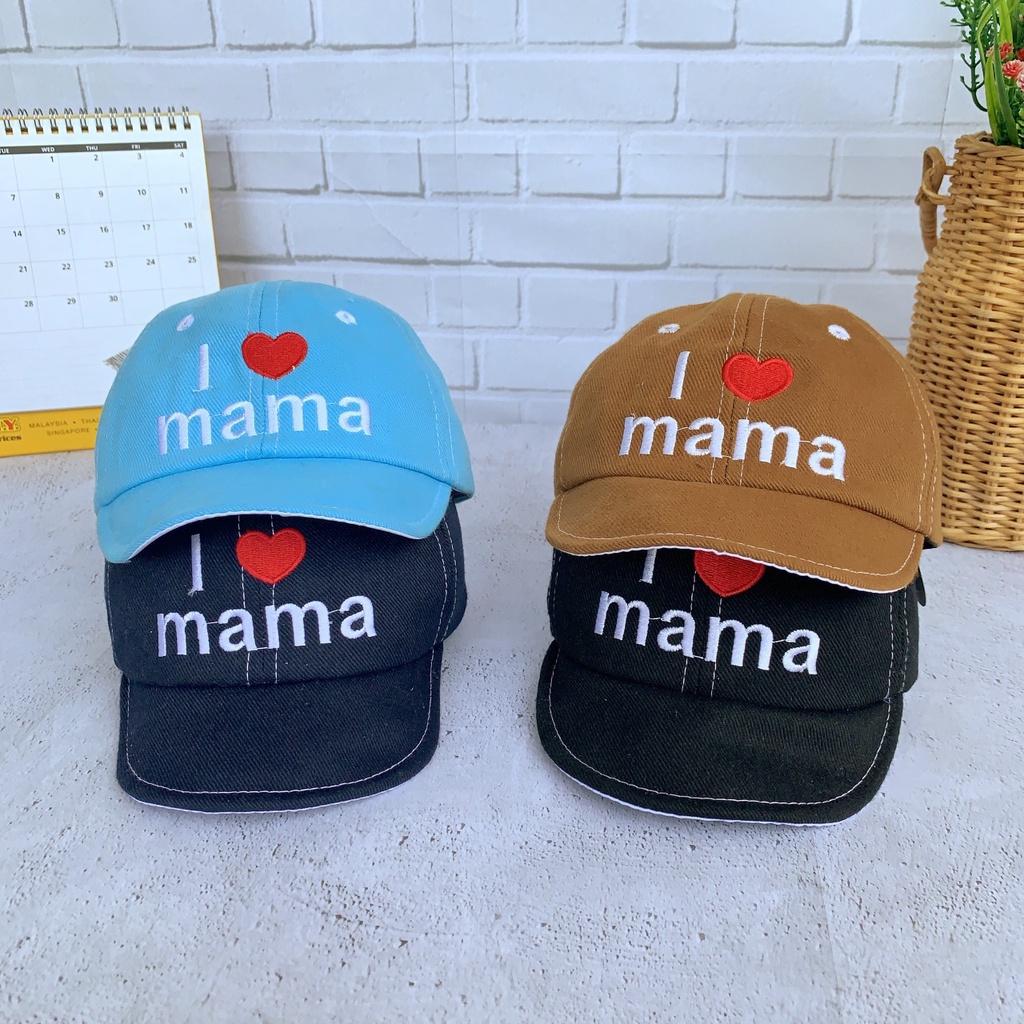OSM JKT T5361 Topi Anak Model I Love Mama / Topi Fashion Unisex / Fashion Anak Bayi / Topi Anak Unisex-4