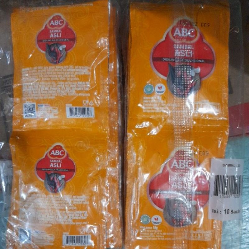 

saus ABC sambal asli digiling ala tradisional sachet 10 x18g