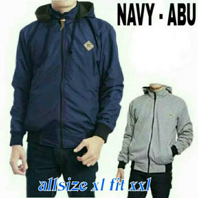 jaket bolak balik jumbo navy