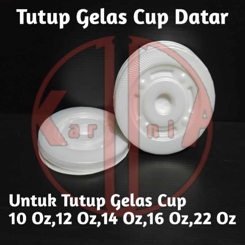 Tutup Cup Datar Bening Flat Lid