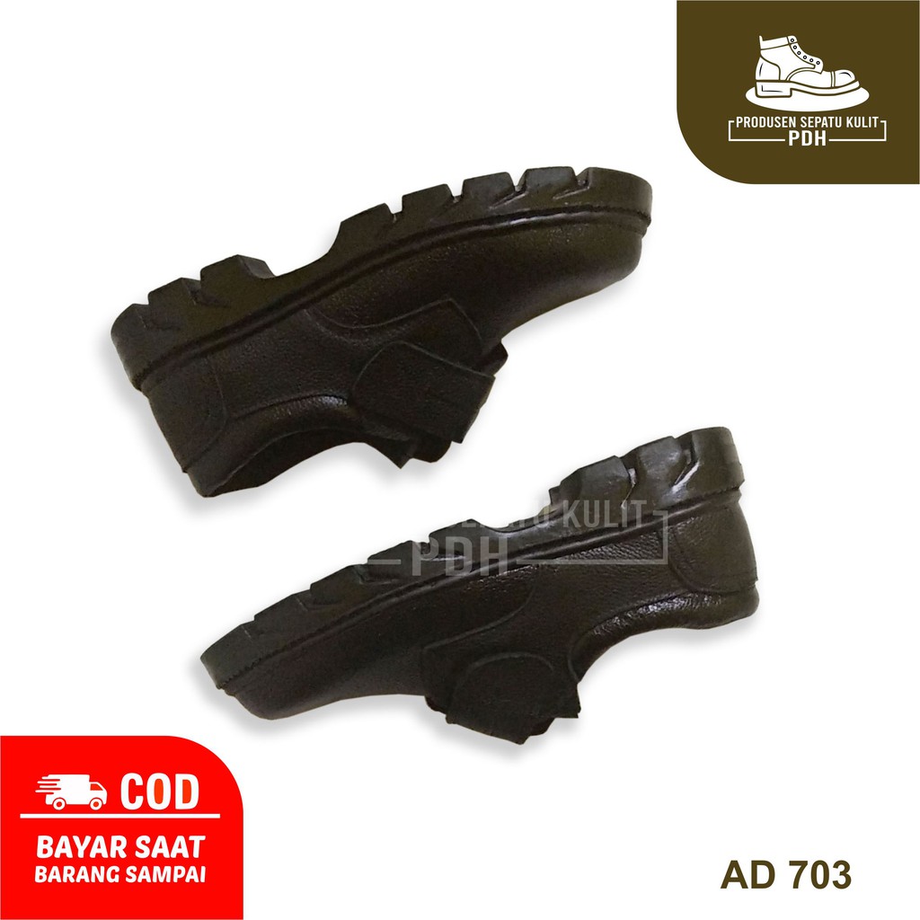 SEPATU SAFETY KRETEKAN BAHAN KULIT ASLI AWET TAHAN LAMA WARNA HITAM – AD 703