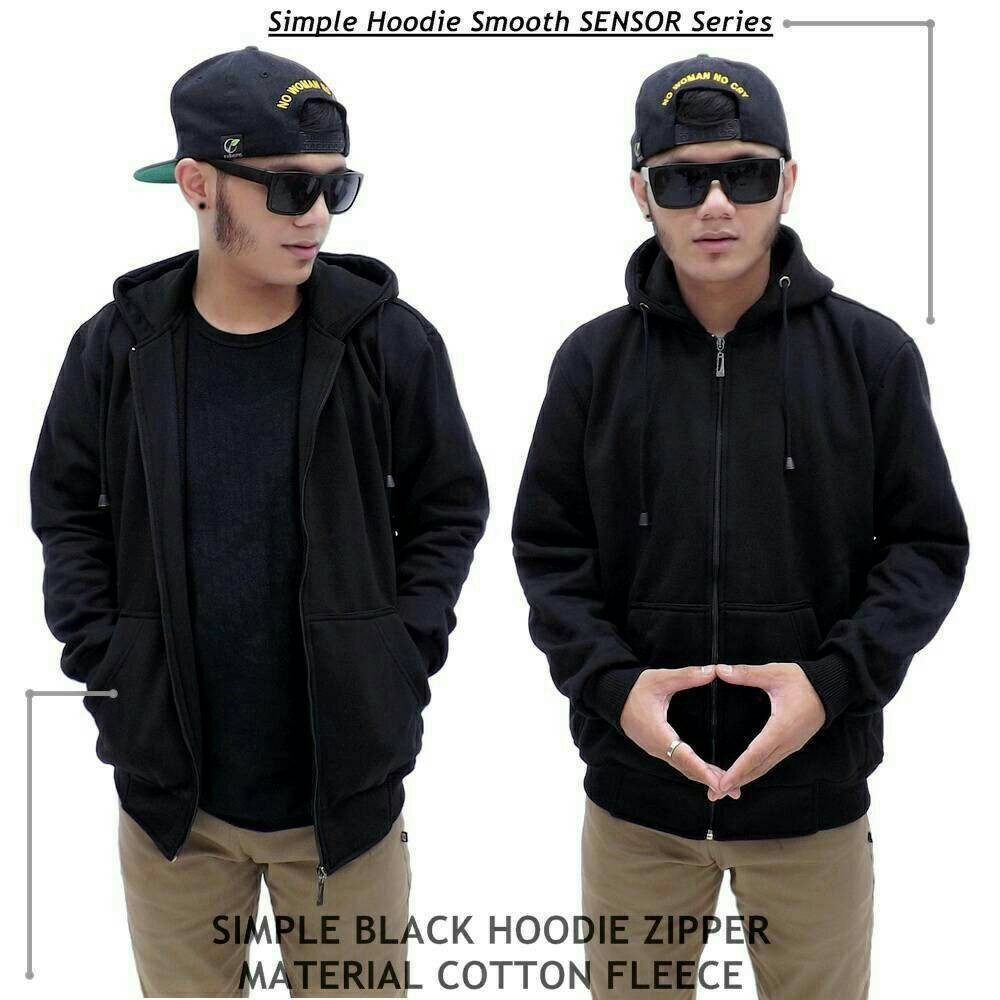 Jaket Zipper Hoodie Pria | Sweater Polos Wanita Bahan Fleece Tebal  | Geser Gambar Untuk Pilih Warna