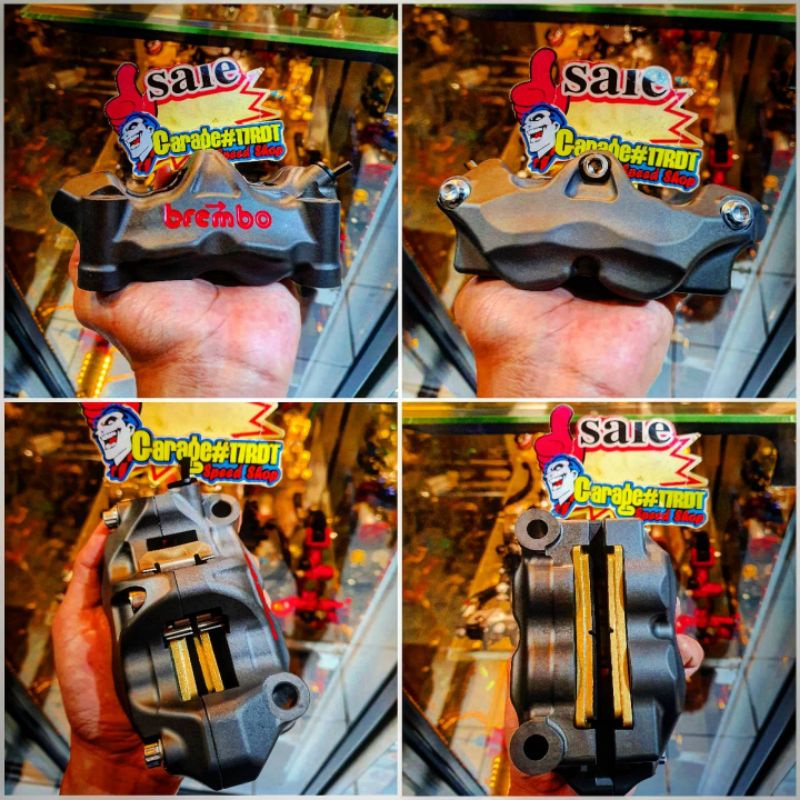 Kaliper Brembo M50 GPRX 100 Pitch 4 Pot 4P 4 Piston 1 Pin Gray Semi Biled Product Thailand Universal