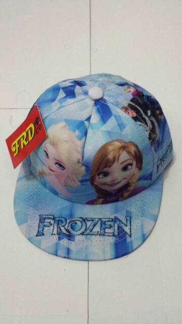 ☆ Topi Snapback anak cewe twill full printing gambar FROZEN