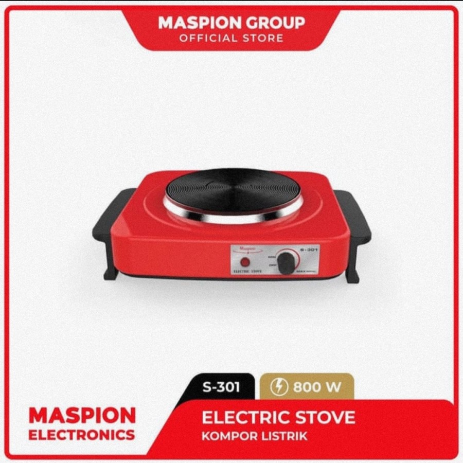 MASPION Kompor Listrik With Heater Plate S 301 - Garansi Resmi 1 Tahun